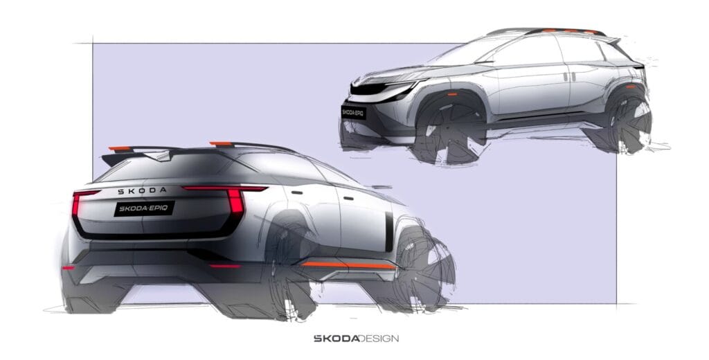 Mondial de l'auto 2024, croquis du Skoda Epiq (2025)