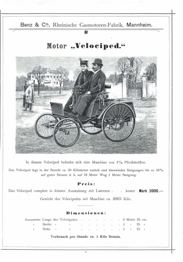 Publicité de Benz & Cie, Rheinische Gasmotoren-Fabrik, Mannheim, datant de 1894 Mondial de l'auto 2024