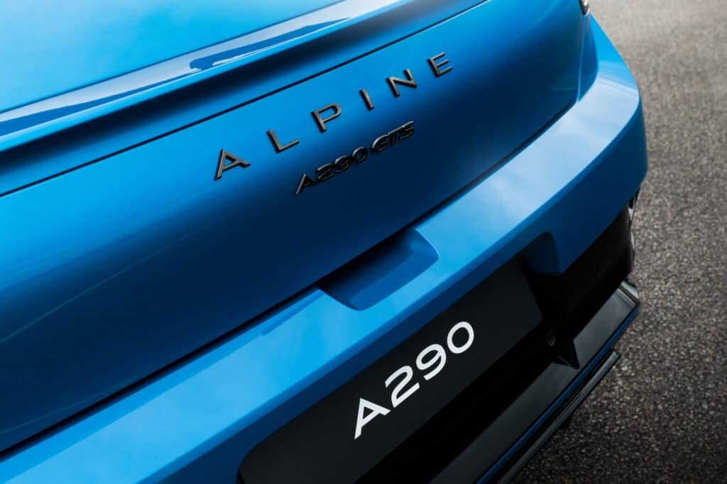 Alpine A290 GTS Bleu Alpine Vision coffre