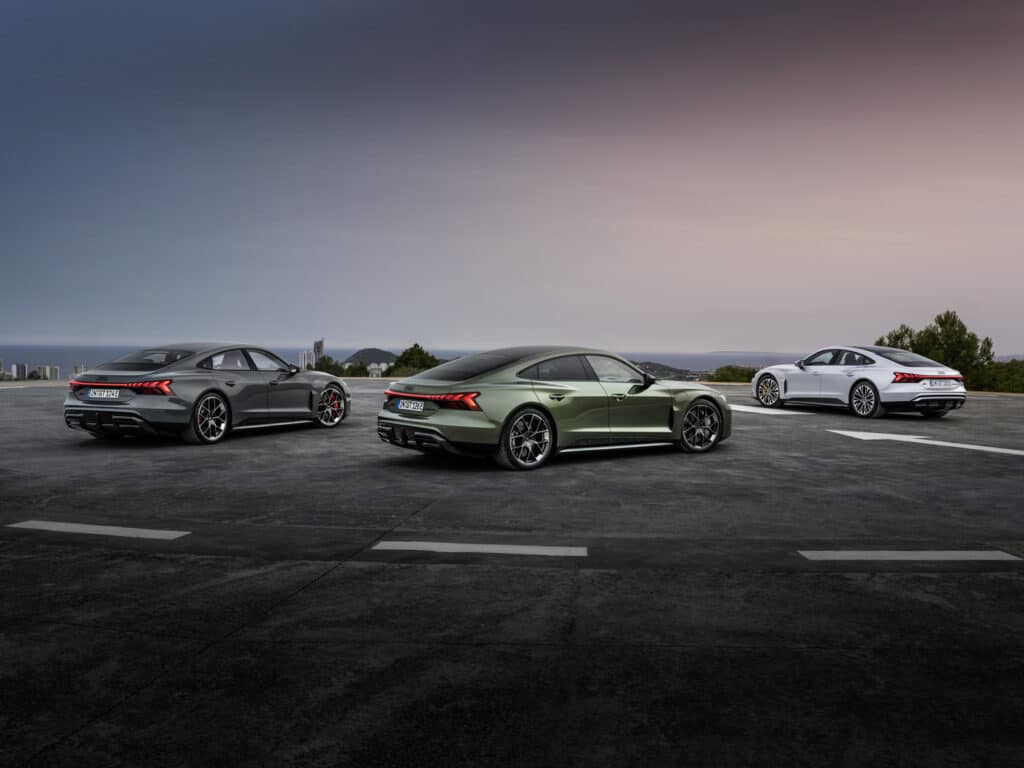 Audi, gamme e-tron GT, trois versions: S e-tron GT, RS e-tron GT et donc RS e-tron GT Performance (la plus puissante), mondial de l'auto 2024