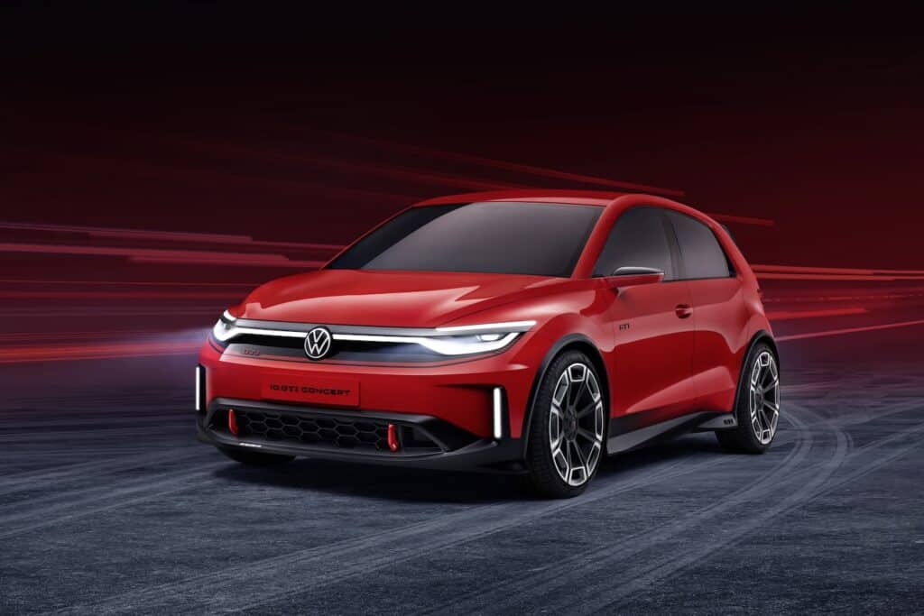 Volkswagen ID GTI Concept vu de profil mondial de l'auto 2024