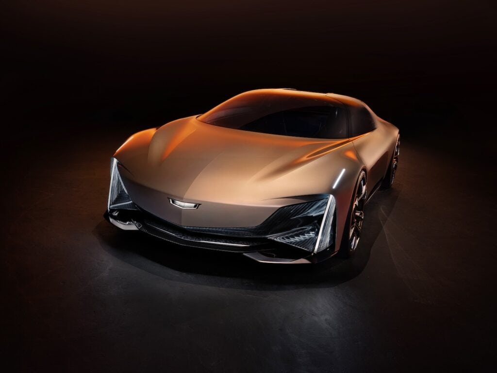 Cadillac Opulent Velocity Concept - vue de 3/4 - mondial de l'auto 2024