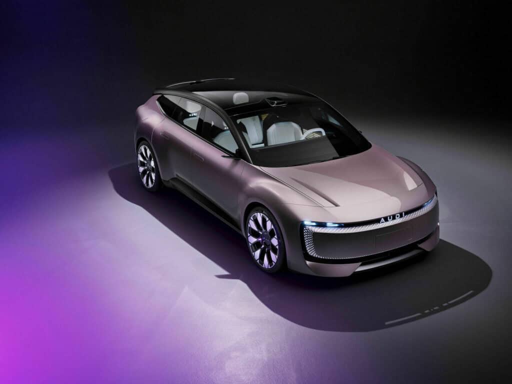 audi e concept - photo de la voiture vue de haut 3/4 - plan statique - mondial de l'auto 2026