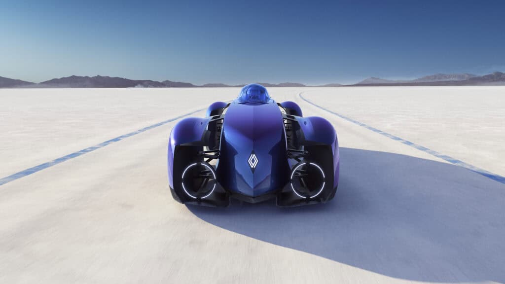 photo de la renault filante record 2025 - plan statique vue de face - mondial de l'auto 2026