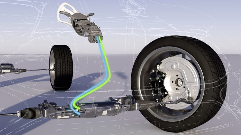 direction électrique, Mercedes, Mondial de l'Auto, détail fonctionnement système