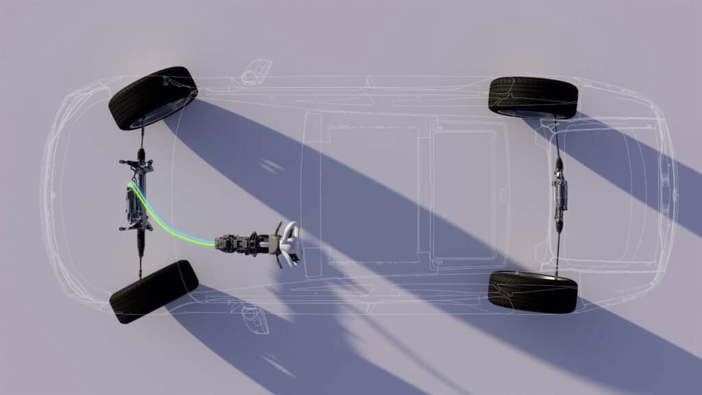 direction électrique, Mercedes, Mondial de l'Auto, détail fonctionnement système