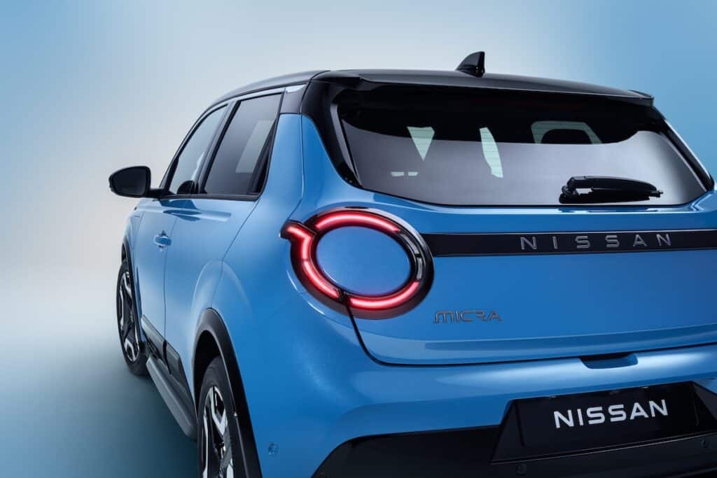 Nissan Micra 2025 détails arrière, coffre et feux