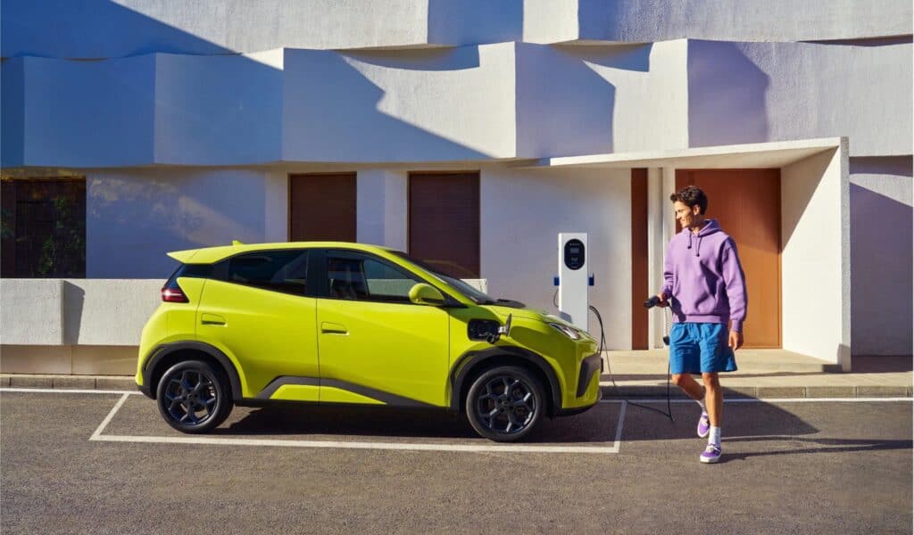Byd Dolphin Surf 2025 garée pour la recharge