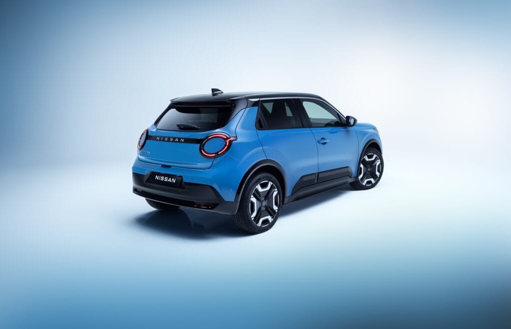 Vue 3/4 arrière de la Nissan Micra 2025