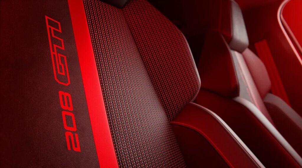 peugeot e-208 gti détails sièges